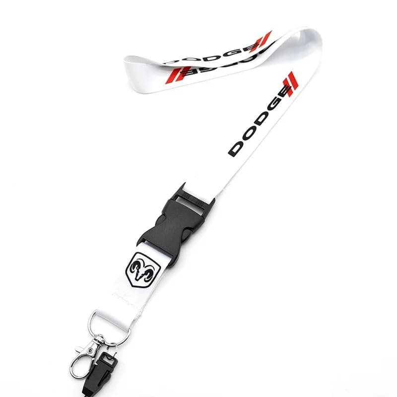 Car Keychain Neck Wear ID Card Pass Lanyard Black Nylon Long Keyring Ribbon For Dodge Challenger Charger Journey Durango Ram SRT