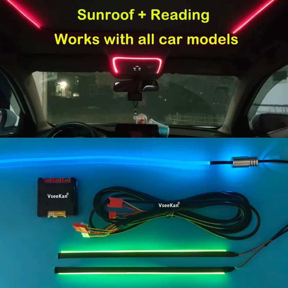 Car Ambient Lights Reading ambient light and Skylight light horn ring light 19in1 21in1 23in1 Works for all cars