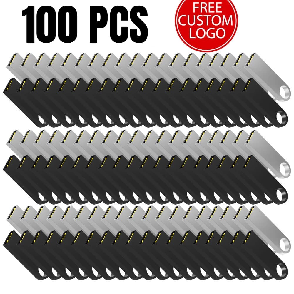 100 Pezzi/Lotto Chiavetta USB in Metallo con Logo Personalizzato Gratuito 64GB 32GB 8GB 4GB Memoria Flash USB Stick Pen Drive 128MB 512MB PenDrive 2.0