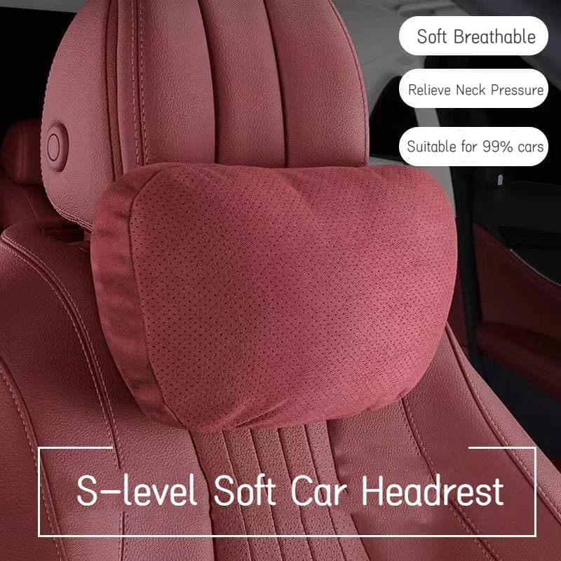 Car Headrest S-level Soft Comfort Neck Support Auto Seat Breathable Neck Pillow Compatible For Tesla Audi Benz BMW Car Interior
