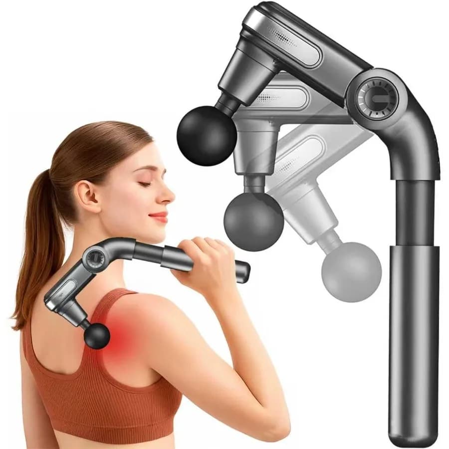 Foldable massage pad for deep fabrics with retractable handle Back and neck massager to relieve pain Portable shoulder massager