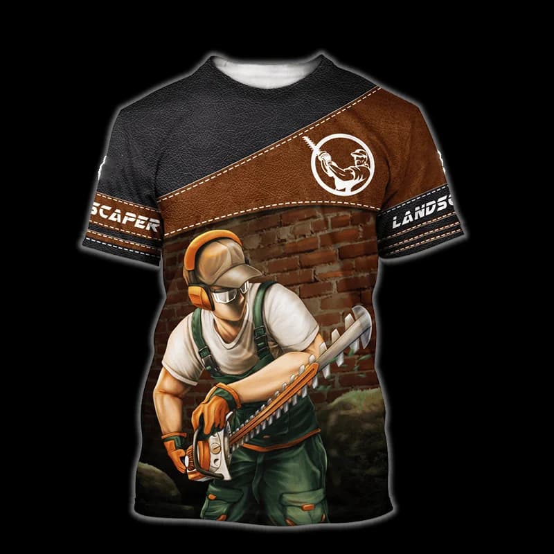 T-Shirt giardiniere paesaggistico stampa 3D uomo donna uniforme Casual maglietta manica corta abbigliamento da lavoro Harajuku Y2k Tees Kid top abbigliamento