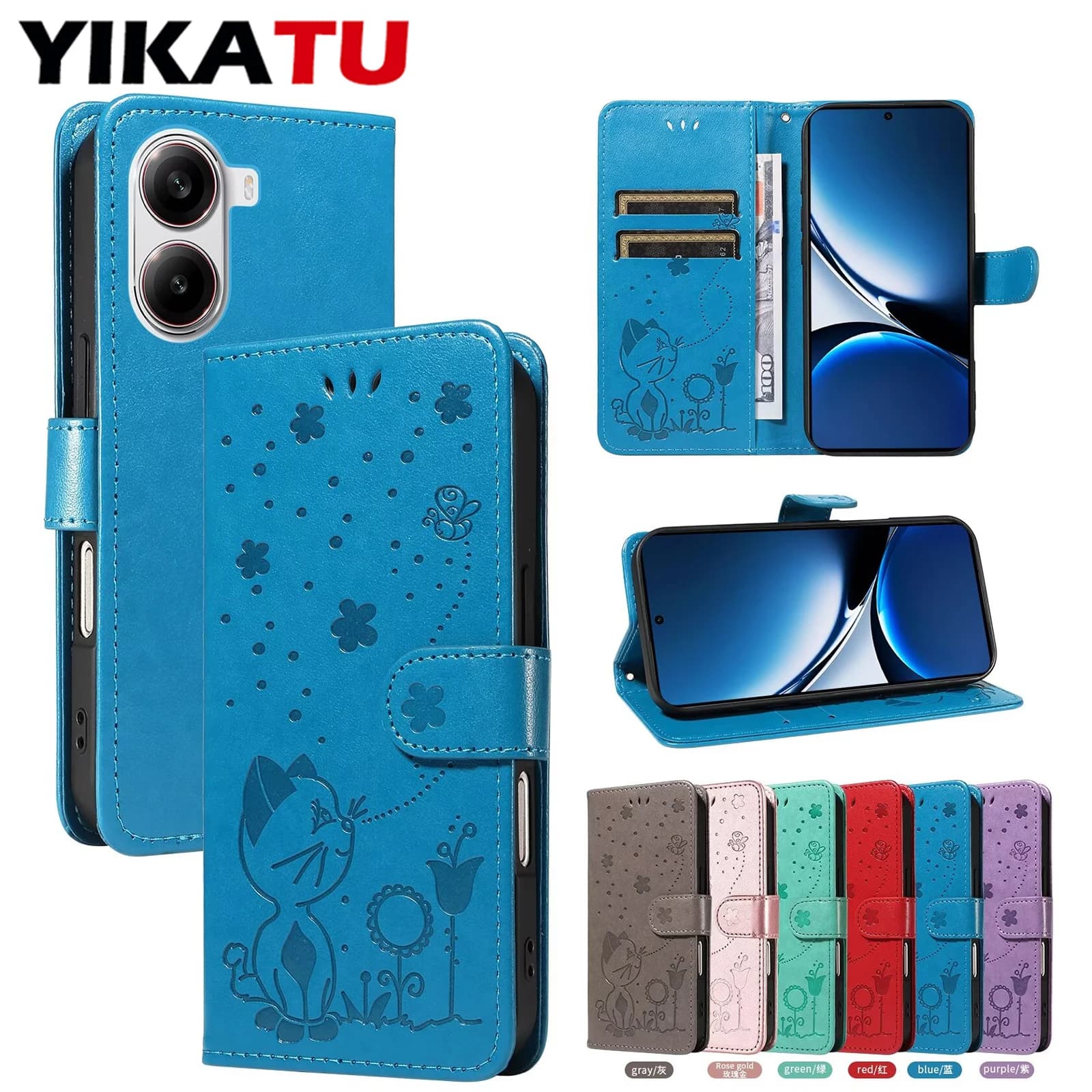 Custodia a portafoglio con blocco RFID per Xiaomi Redmi 10 10S 10T 9 4G 9S 8 8T Nota 11S 11 5G 11E 11T Pro Flip Card Quadro magnetico Cover