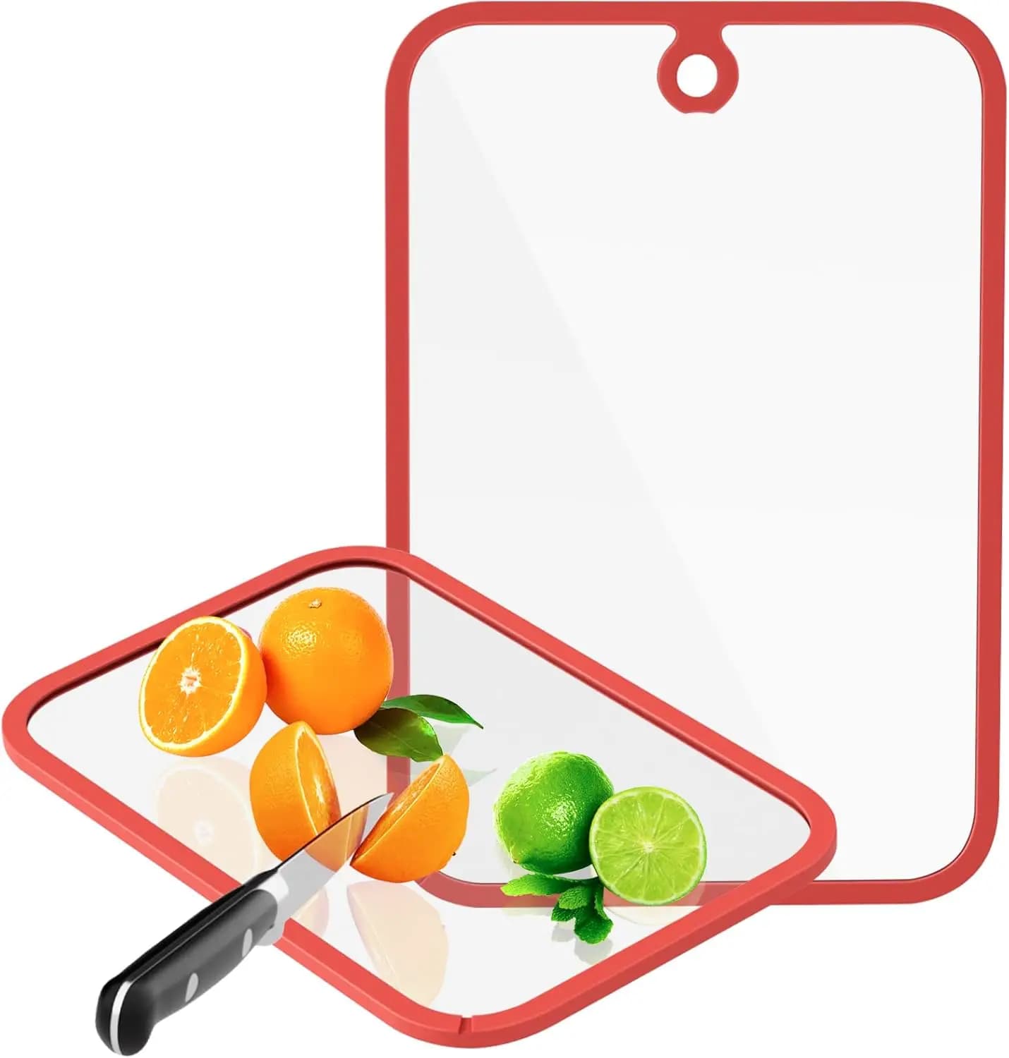 Set of 2 Glass Cutters with Anti-slip Edges, Dishwasher Washables, Heat Resistant for Preparation and Kitchen Service