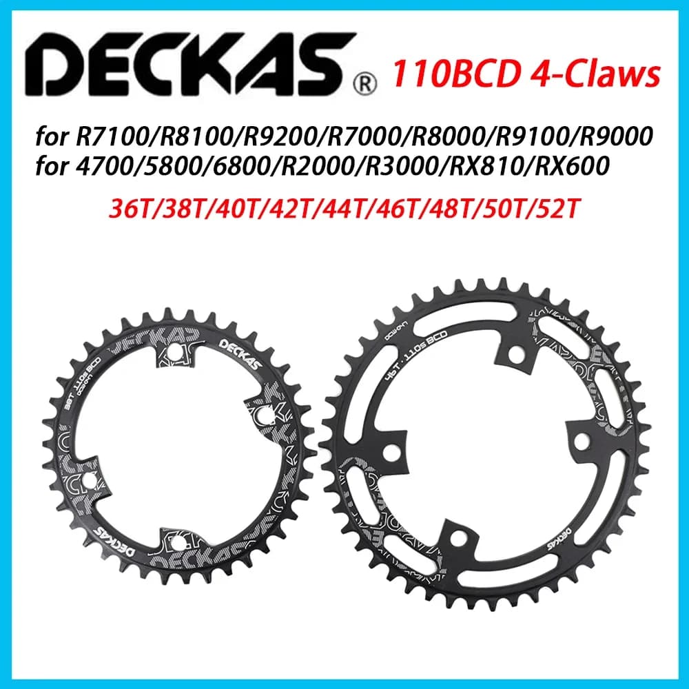 Deckas 4 claws 110BCD Crown narrow wide toothed wheel 36T-58T for Shimano R7000 R8000 R9100 R9000 4700 5800 R2000 R3000