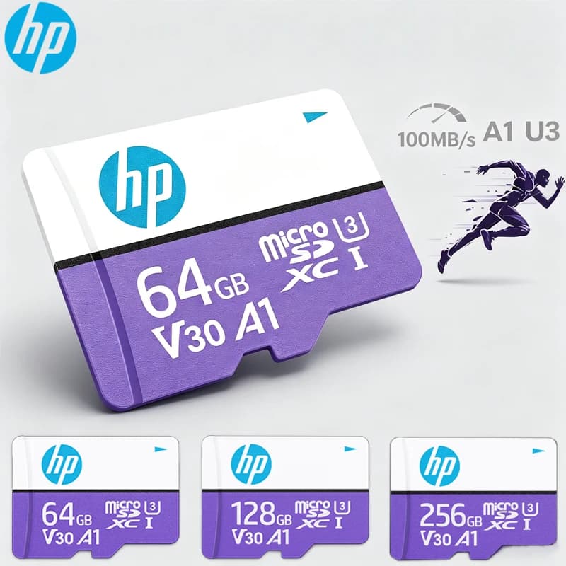Scheda di Memoria Originale HP 256GB/128GB/64GB Micro SD Card U3 V30 Classe 10 UHS-1 TF Card per Smartphone PC Fotocamera Drone