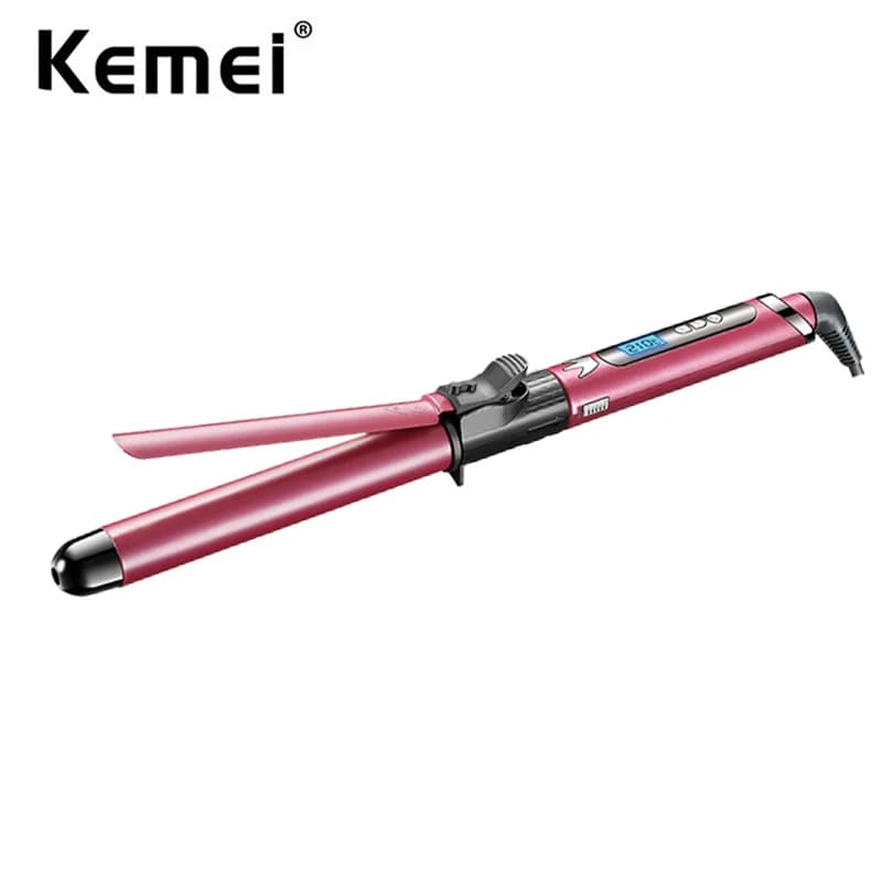 Kemei Professional Hair bigodino Hair Curling Iron Wand Ceramic Tourmaline long Barrel Dual Voltage 100-240V Hair Waving Style anche