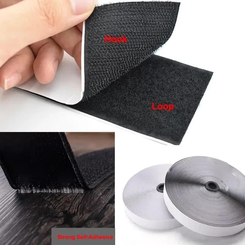 Nastro Velcro Autoadesivo Resistente Extra Forte con Retro Adesivo per Fai da Te, Artigianato e Organizzazione in Casa e Ufficio
