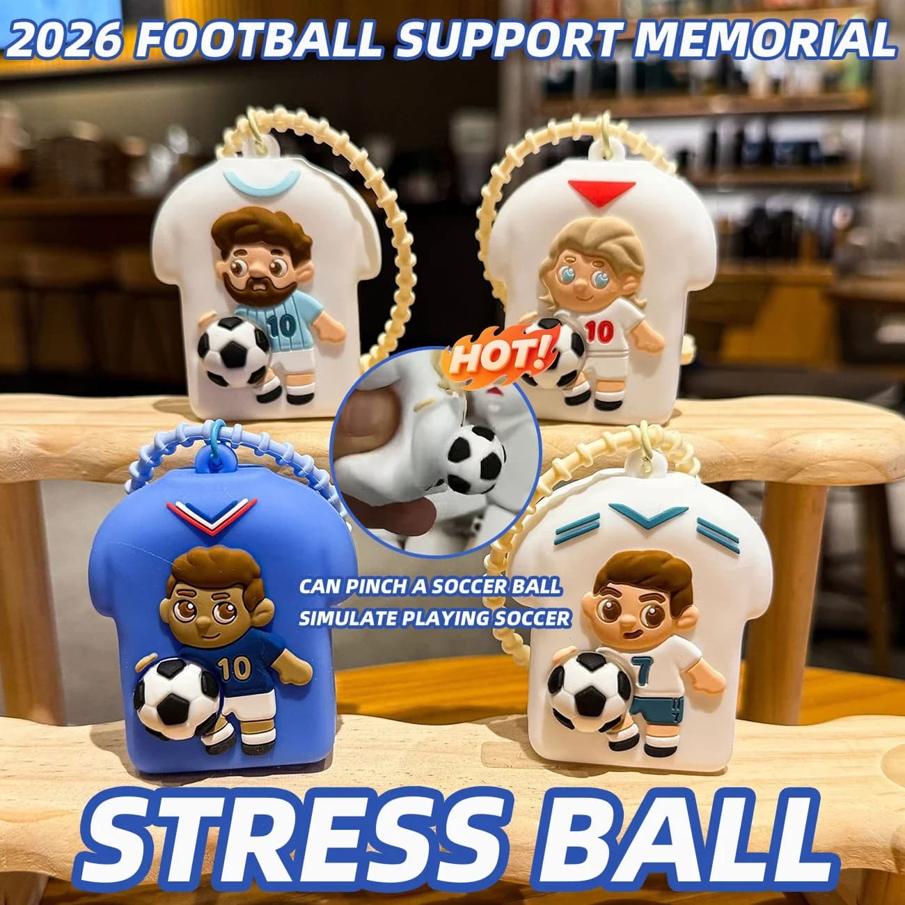 Portachiavi a Forma di Stella da Calcio 2026, Giocattolo Antistress Carino, Ciondolo per Borsa, Piccolo Regalo, Souvenir di Supporto