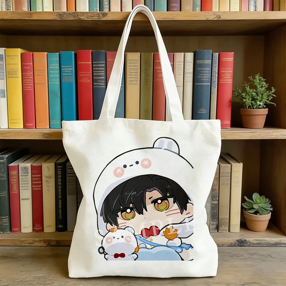 35x40CM Love and Deepspace canvas bag with cartoon characters sleeping and watching, Sylus Rafayel Zayne Xavier, bag anime cosplay for fans