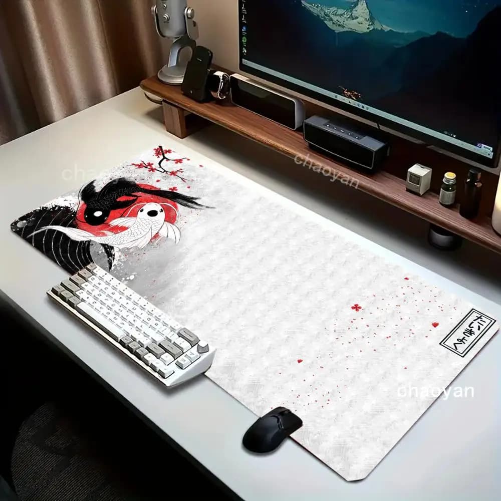 Tappetini per mouse da gioco Fish Tappetino per mouse da ufficio con supporto per il polso Tappetino da scrivania per giochi, tappetino da scrivania antiscivolo, tappetini per mouse da gioco