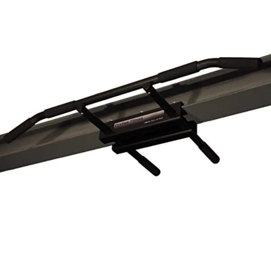 I-Beam pull-up bar for home gym use, steel construction, black finish, 600 LBS weight limit with bent ends and durable rubber g