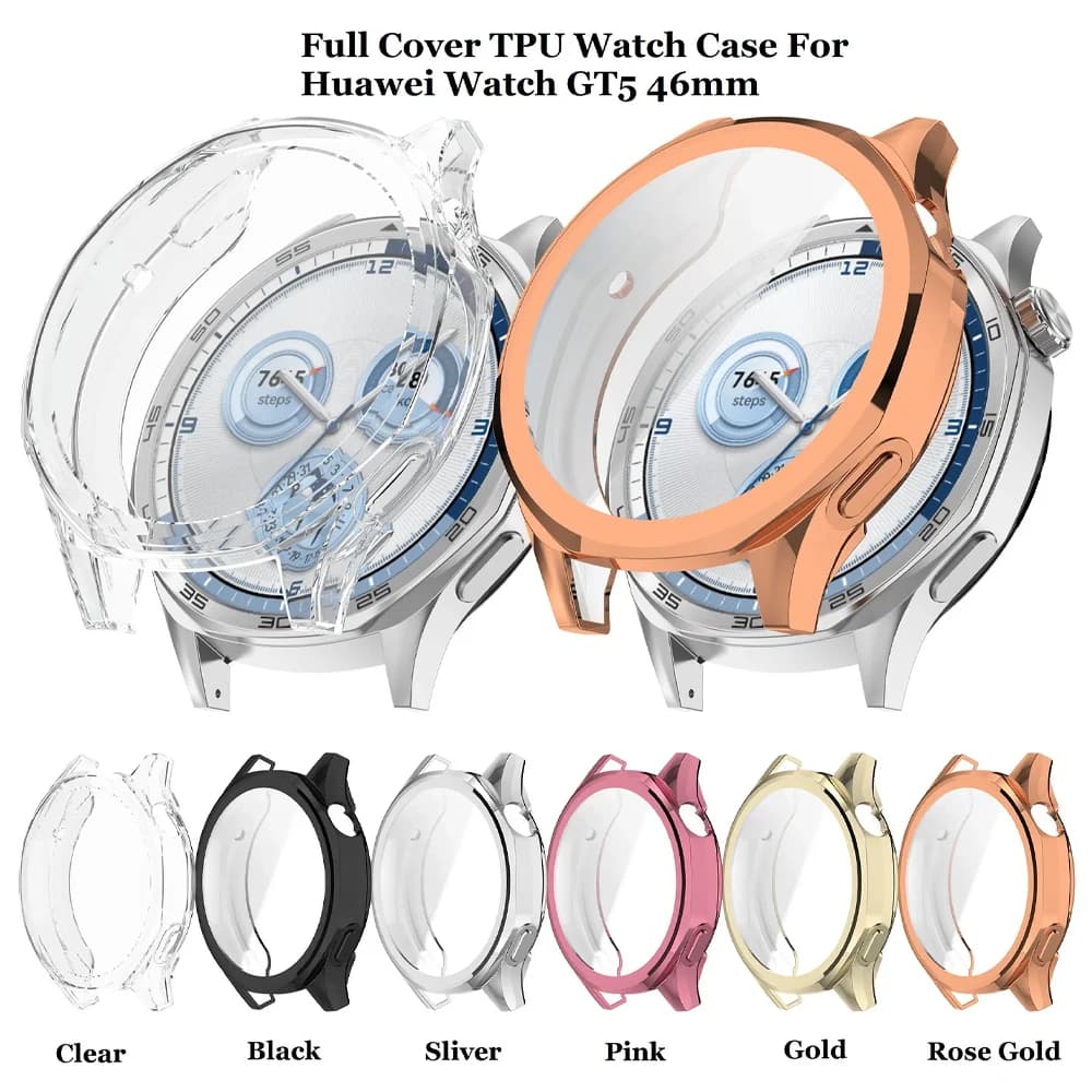 Case for HUAWEI Watch GT 5/5 Pro 41mm 42mm TPU All-around bumper Screen Protector HUAWEI Watch gt 5/5 Pro Accessories