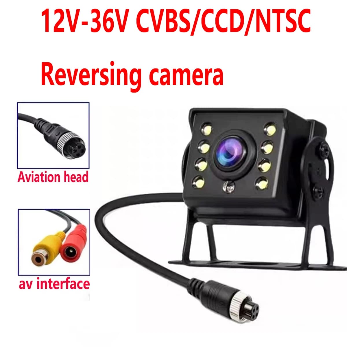 JISUIDA display per retromarcia per visione notturna HD per auto 9V-36V telecamera per retromarcia per auto a colori visione notturna per auto impermeabile a colori