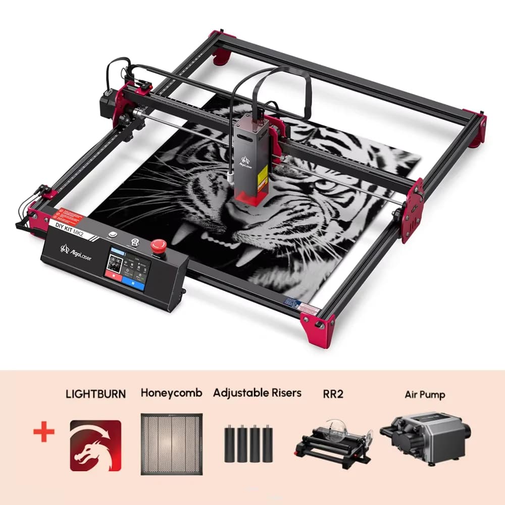 Algolaser DIYKIT MK2 40*43 cm CNC Taglierina Laser Incisore Aria Aissit WiFi Tavolo Metallo Acrilico Legno Taglio Laser Macchina Per Incidere