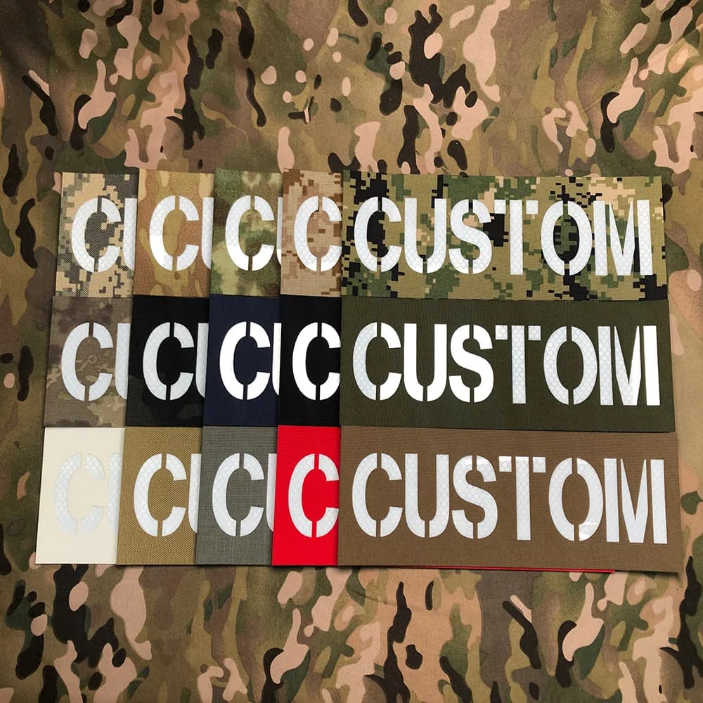 Materiale riflettente 25 cm Nastro personalizzato con nome patch posteriore laser personalizzato Lettere bianche