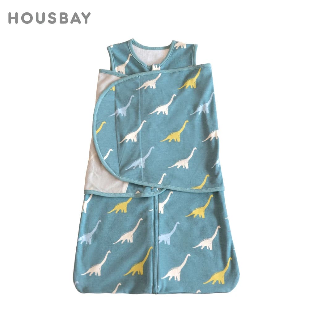 100% cotton Sleepsack Swaddle 3-Way removable adjustable wearable blanket Cartoon Dinosaur 0-6 months baby bed Tog1.0