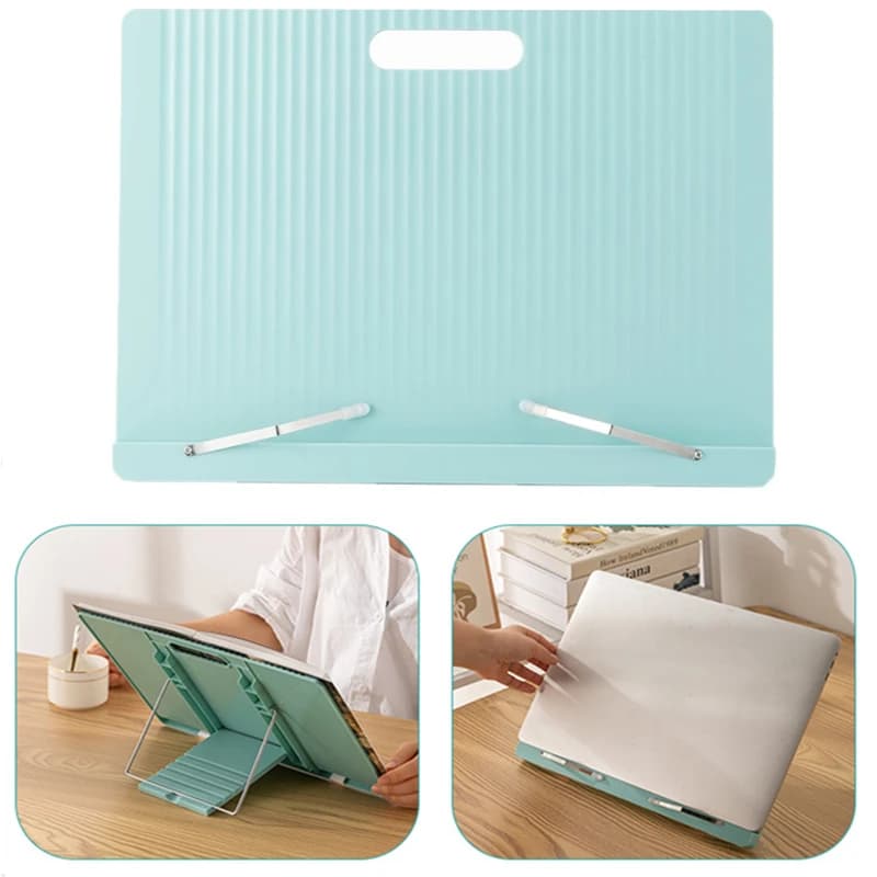 EIBSHI Adjustable Tablebook Support for Reading with Clips for Pages Plastic Folding Book Reading Support for iPad Tablet Laptop