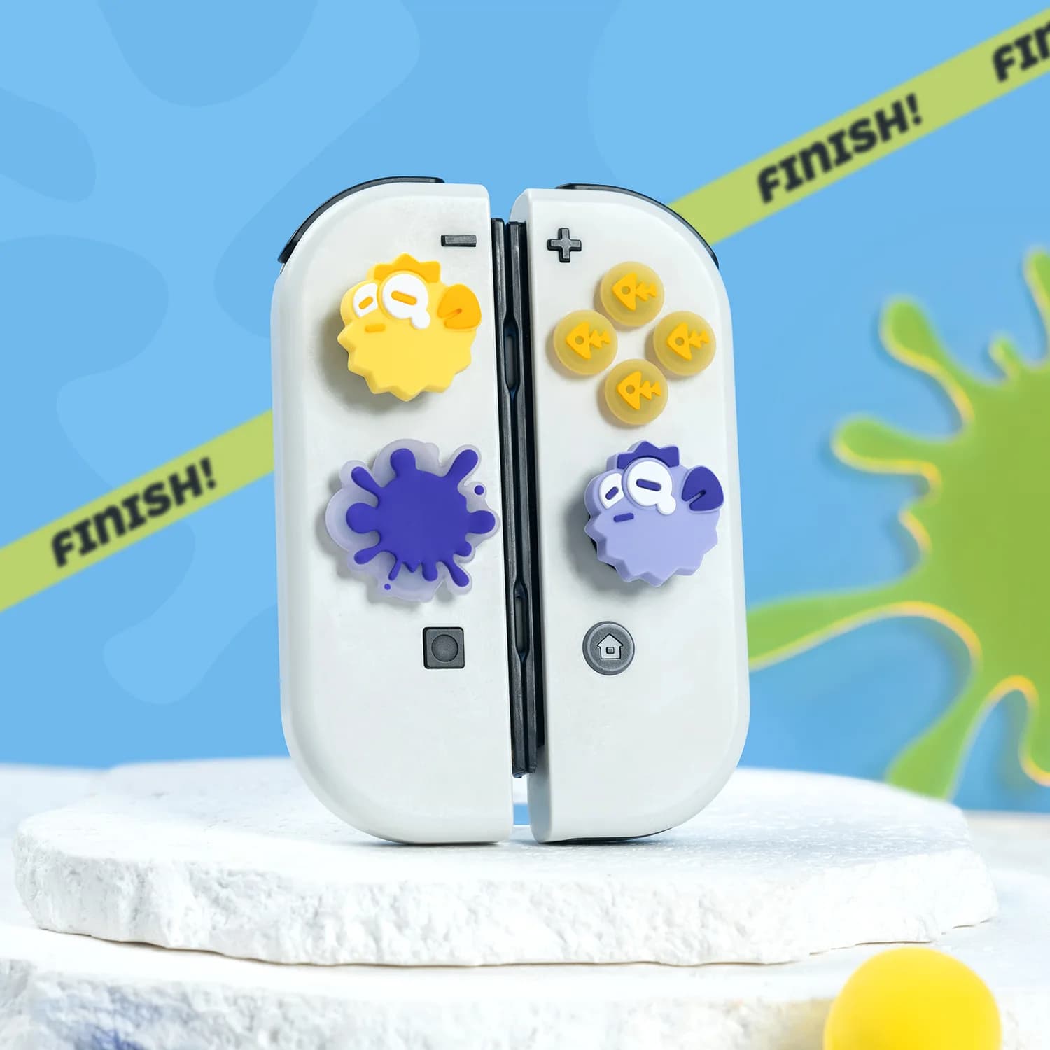 Carino Squid Silicone Morbido D-pad Pulsante Croce ABXY Chiave Adesivo Custodia in Pelle per Interruttore Oled NS Joy-con Thumb Stick Grip Cap Cover