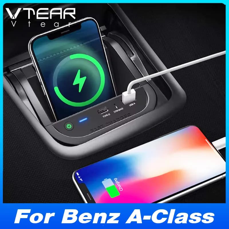Caricatore Wireless per Auto Mercedes-Benz Classe A W176 (2012-2018) - Adattatore per Ricarica Rapida del Telefono Cellulare | Accessorio per Interni