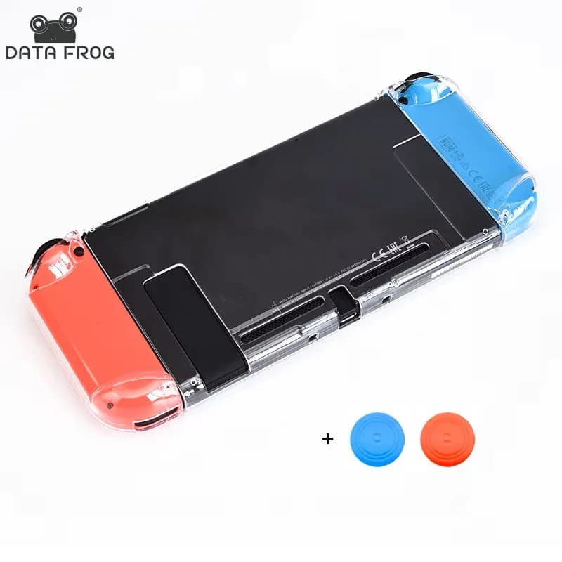DATA FROG Custodia protettiva trasparente compatibile con Nintendo Switch, cover rigida protettiva per accessori Nintendo Switch