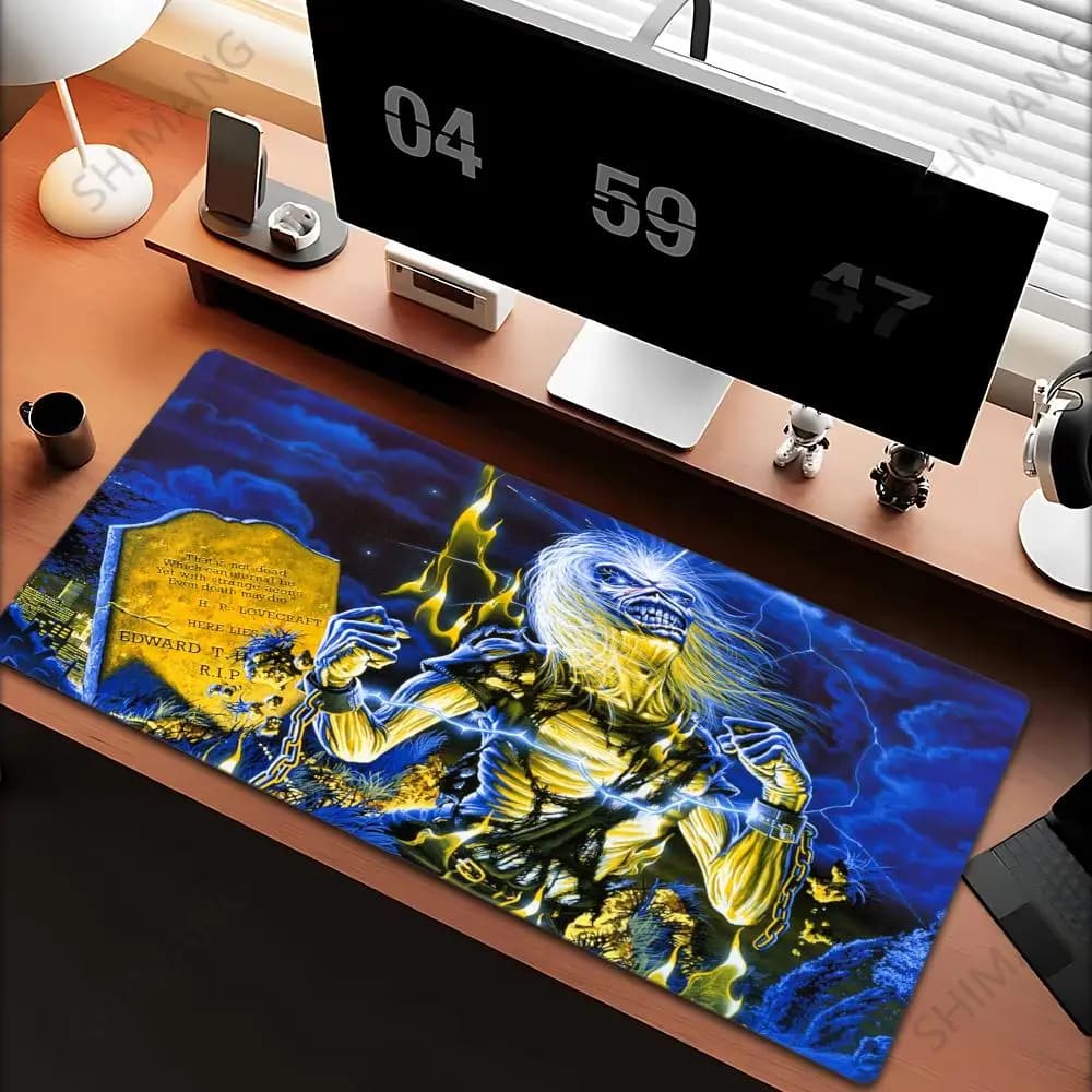 Cool I-I-Iron M-Maiden Mousepad Tappetino per mouse da gioco di grandi dimensioni LockEdge Tappetino per tastiera per computer ispessito