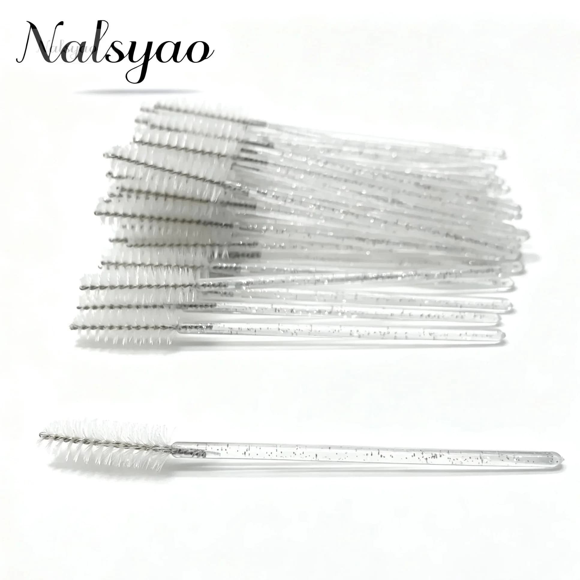 50Pcs Crystal Stick Eyelash Brushes Disposable Mascara Wands Applicator Lash Scrub Eyelashes Extensions Supplies Makeup Tool