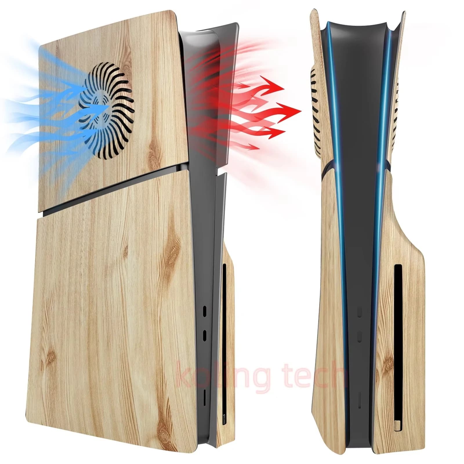 Piastra frontale color legno per PS5 Piastra custodia protettiva di ricambio sottile per accessori PS5 Slim Disc Edition