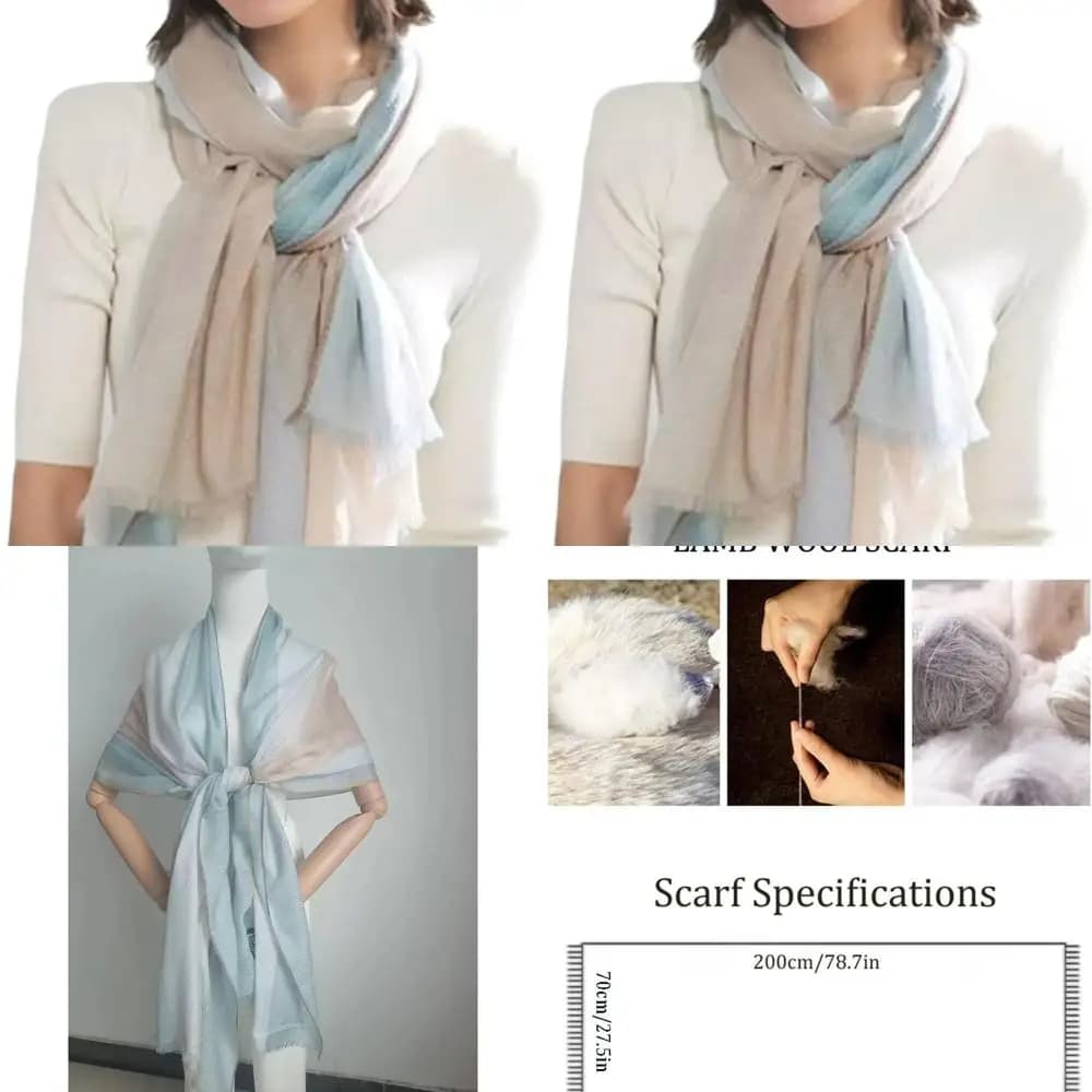 Elegante scialle in misto cashmere e seta: sciarpa leggera in lana stile pashmina, avvolgente delicato sulla pelle