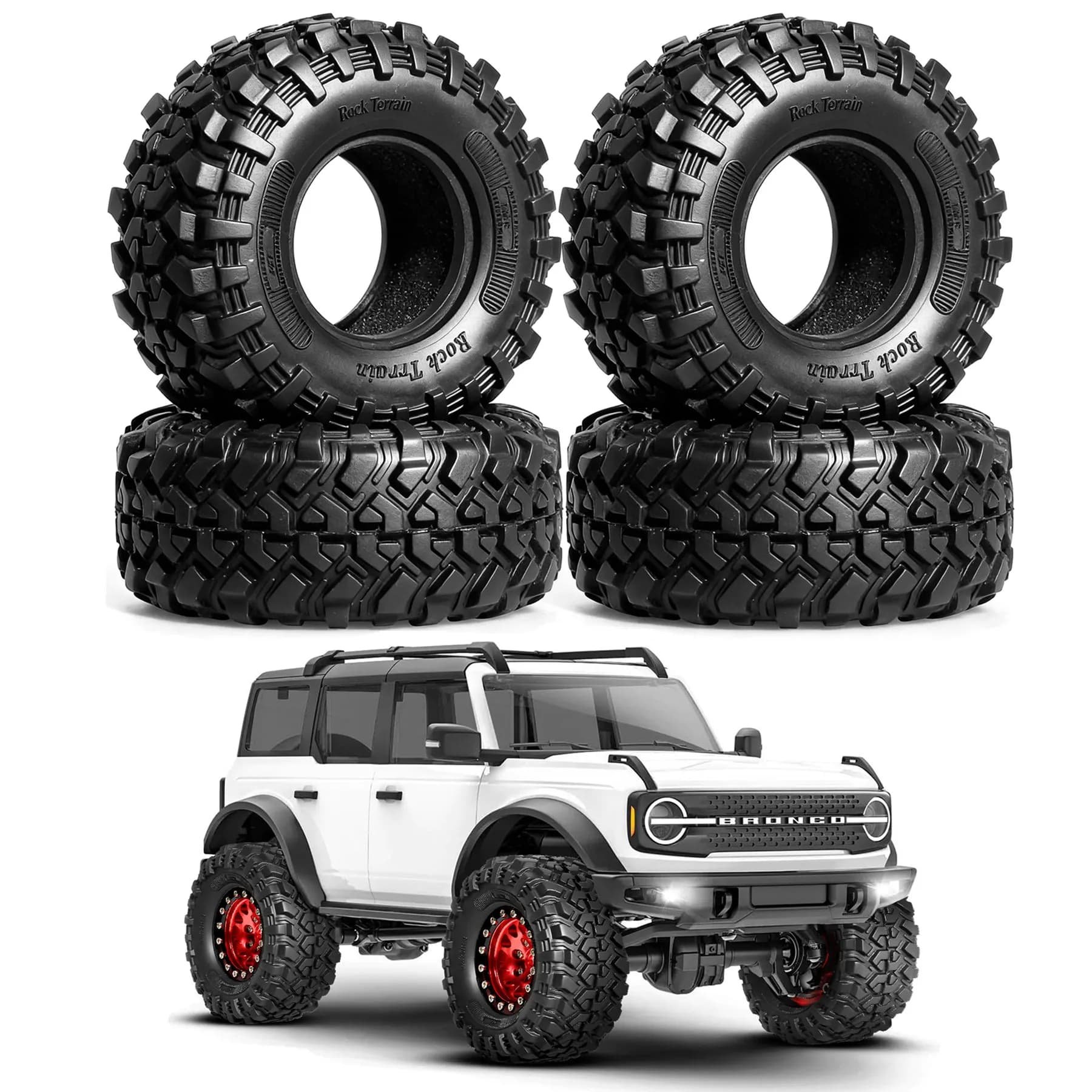 Pneumatici per Crawler da 1.3 Pollici, Gomme Morbide Adesive per Auto RC in Scala 1/18 1/24, Parti di Aggiornamento per Axial SCX24 FCX24 TRX4M FCX18 Enduro24