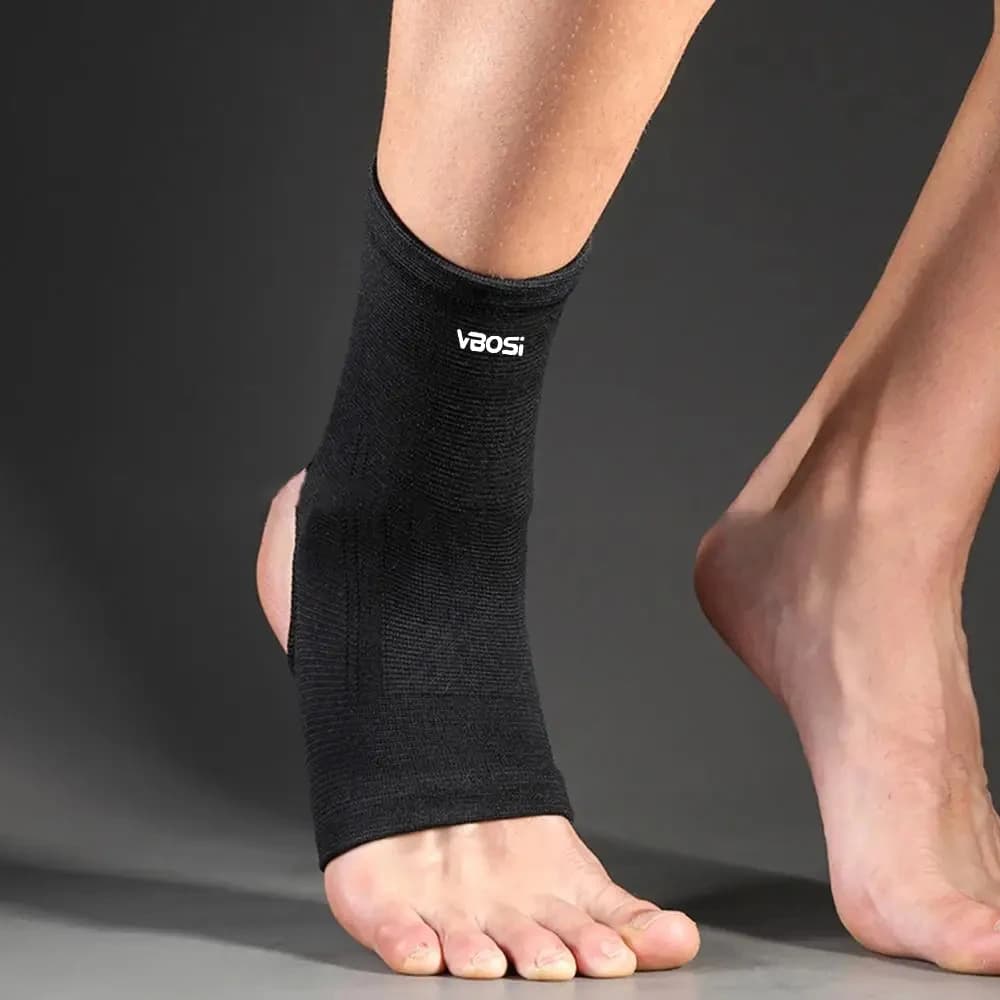 2 Pezzi di Supporti per Caviglia - Tallone Aperto, Tessuto Elastico e Traspirante - Compressione Media - Per Uomini e Donne, Piede Destro e Sinistro