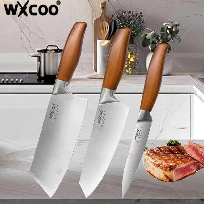 WXCOO Japanese kitchen knives Professional chef knife Santoku Multipurpose knife for fruit slicers Kitchen utensils Stainless steel mannaia