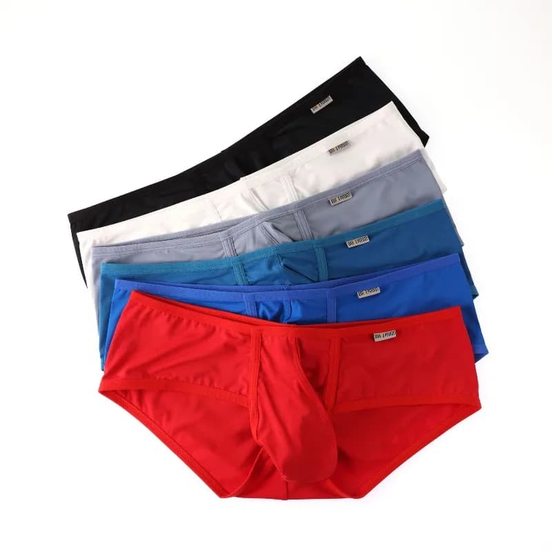 Biancheria intima di moda confortevole per ascensore dell'anca con design a vita bassa ad angolo piatto da uomo nuovo in tinta unita B-R1207