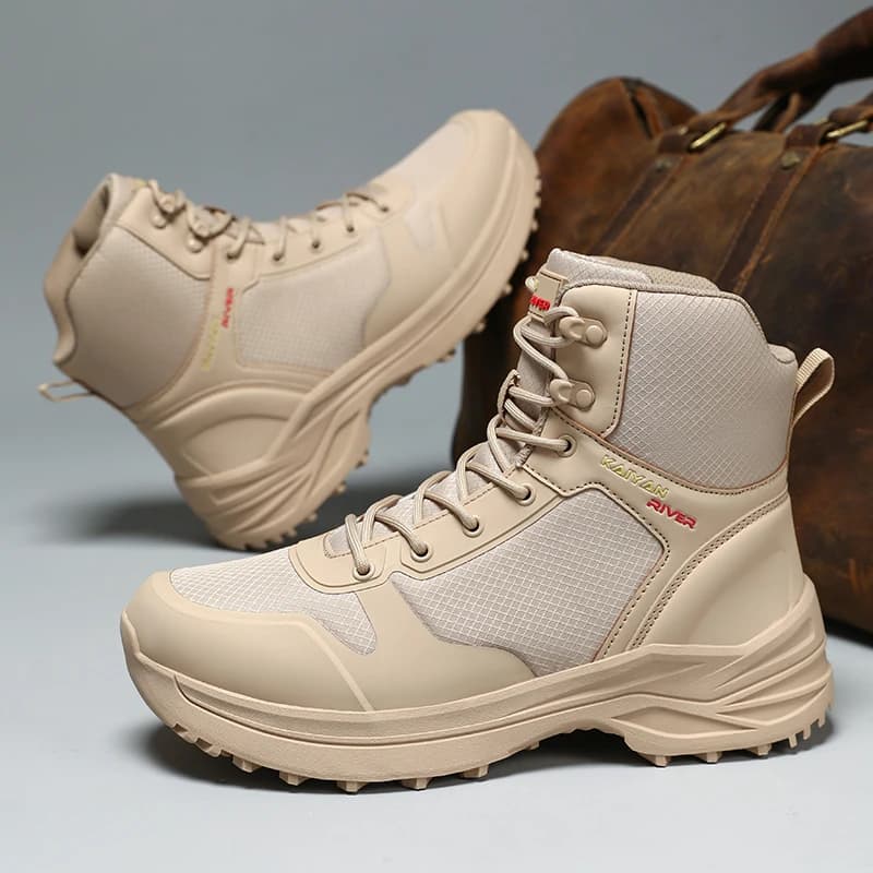 Scarponi tattici da uomo per allenamento, quattro stagioni, nuovi, alti, antiscivolo, da trekking, da giungla, comodi, da combattimento, casual, per esterni