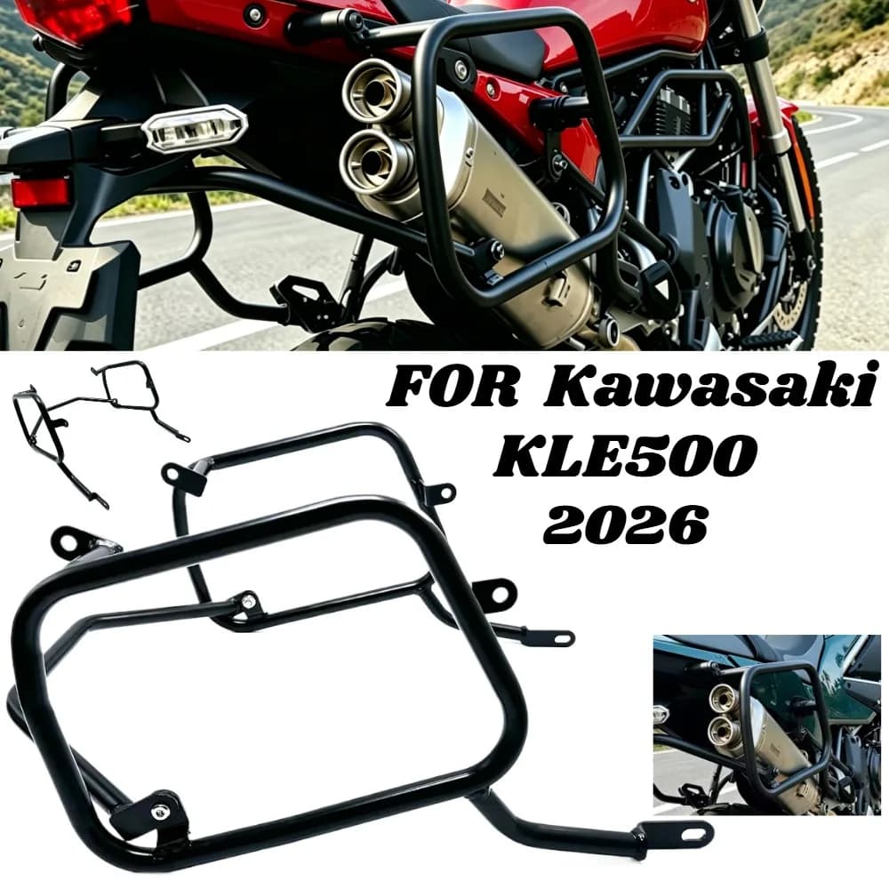 FIT FOR Kawasaki KLE500 KLE 500 2026 Motorcycle Accessories Storage Bags Luggage Carrier Luggage Rack Sidebox Bag Brackets
