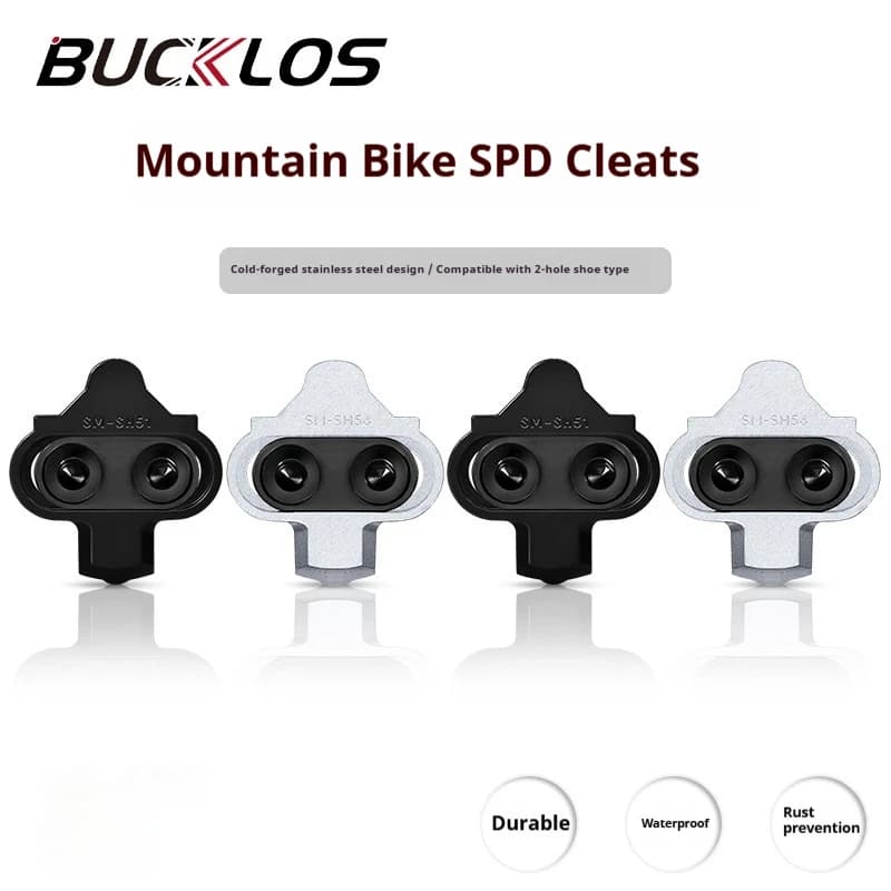 Tacchette Bucklos SPD per Mountain Bike, Set di Tacchette a Sgancio Rapido a 2 Fori, Compatibili con Scarpe da Ciclismo X-Track, Accessori per Bicicletta BH 51 BH 56