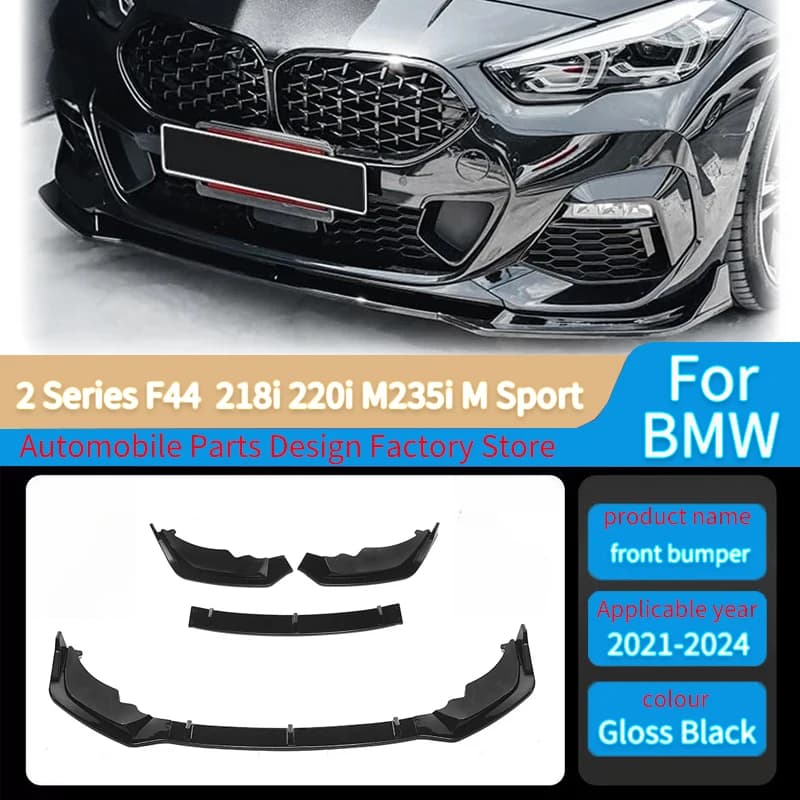 For BMW 2 Series F44 218i 220i M235i 216d 218d 220d M Sport 2021-2024 Four Door Car Front Bumper Lip Splitter Diffuser Accessory