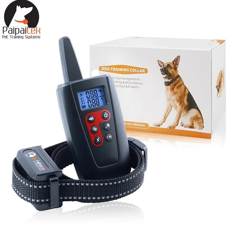 Collare di addestramento per cani elettrico 1000M per collare antiabbaio per cani 1/2/3 Collare in nylon riflettente 2 IN1 Dispositivo per animali domestici ricaricabile IPX7