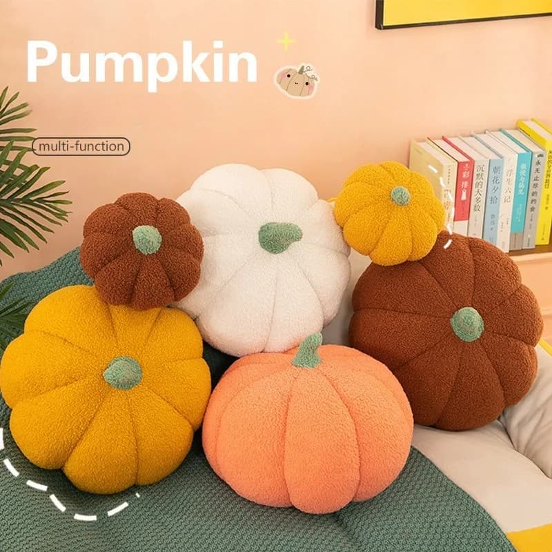 Accogliente cuscino in peluche di zucca, morbido cuscino in maglia per soggiorno, ufficio, pisolino, decorazioni per la casa, stile lounge, accento, ottimo per regalare