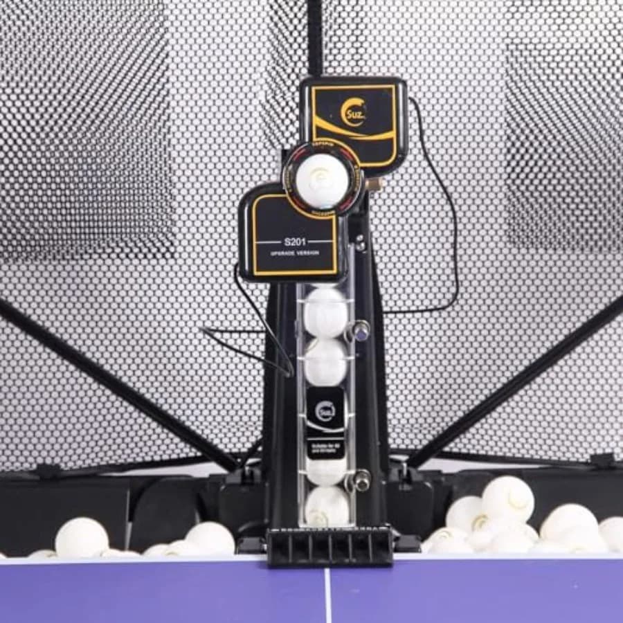 Robot da Ping Pong con Rete per Allenamento: Lancio Automatico di Palline in Plastica ABS Nera con Palline da 40mm+