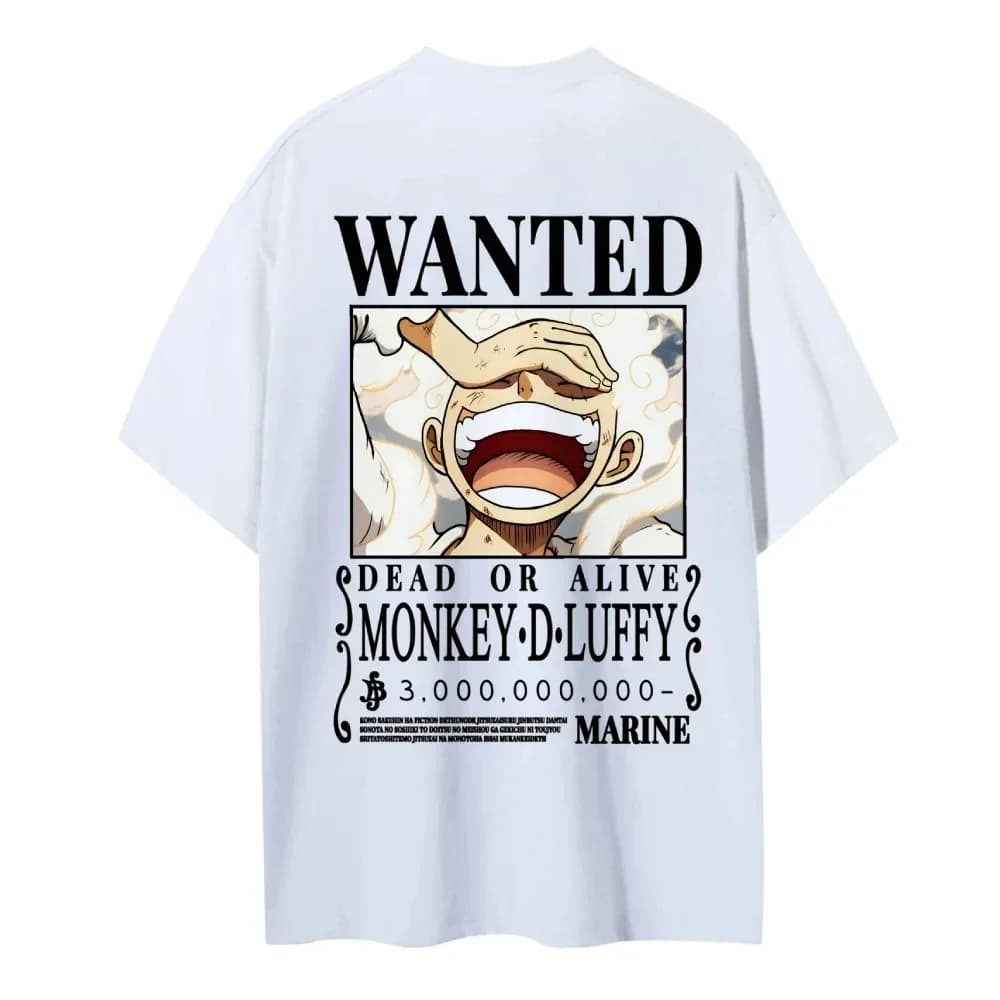 One Piece 2026 New Hot Wanted Monkey D Luffy Anime Print Men's T Shirt Summer Cotton Casual Top Streetwear Fashion