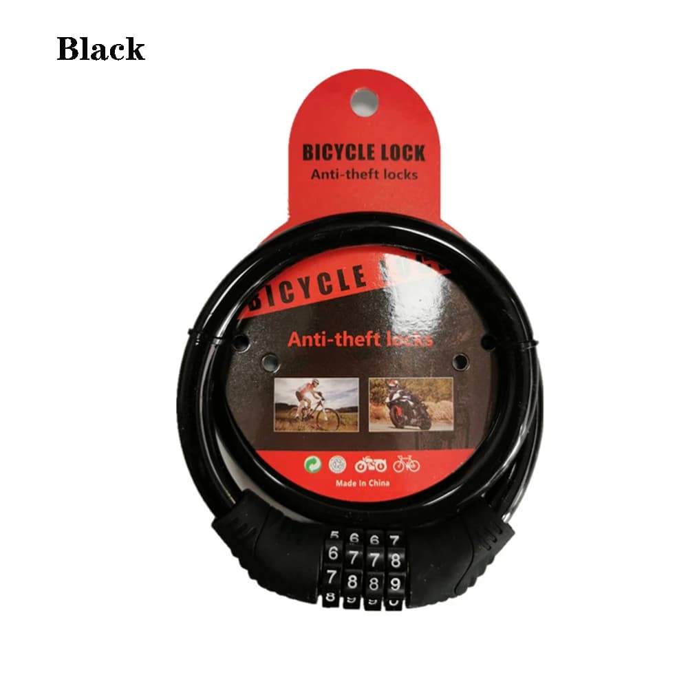 Lucchetto per Bicicletta Robusto e Resistente con Combinazione a 4 Cifre Resettabile e Catena a Cavo