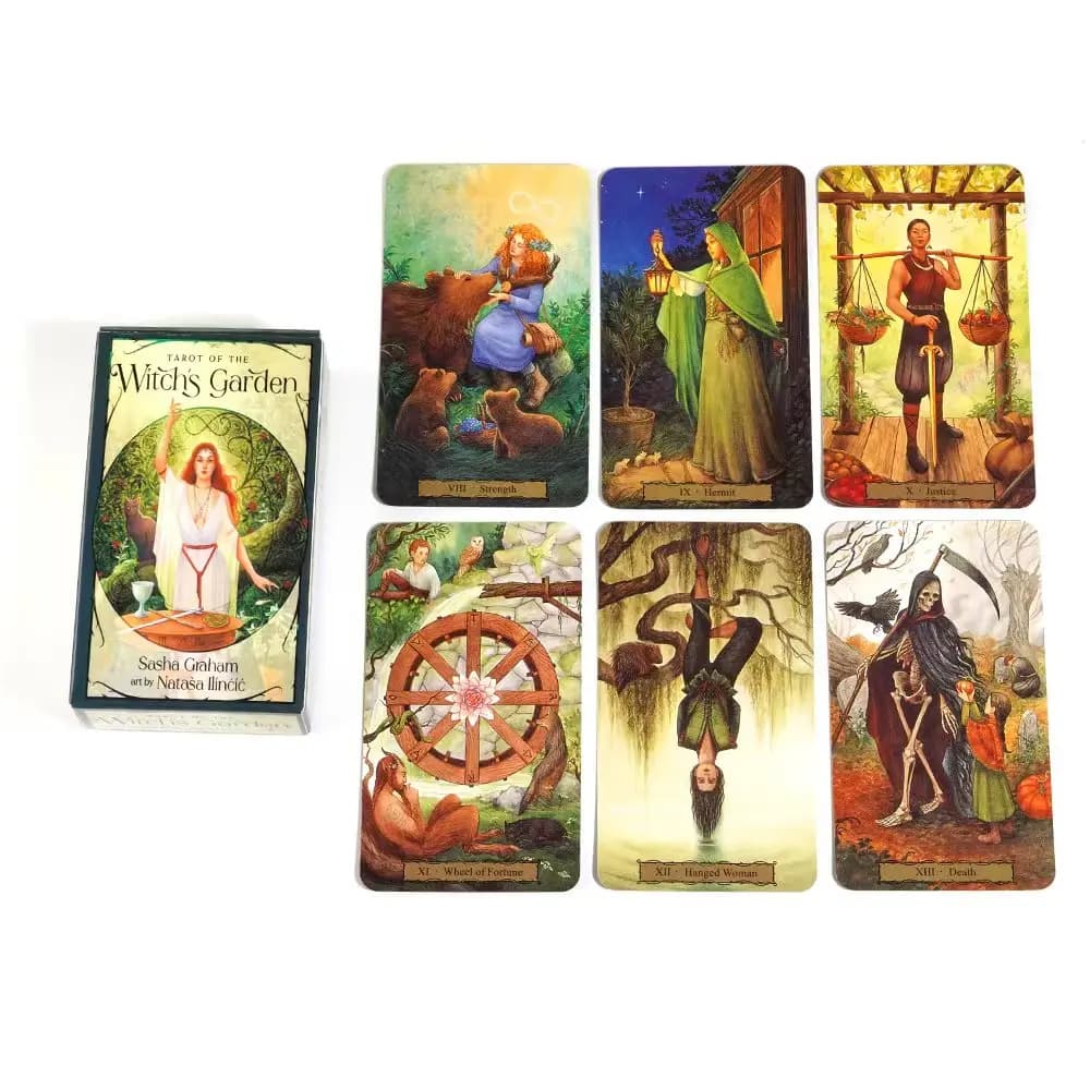 Mazzi di tarocchi del giardino della strega Giochi da tavolo per divinazione di alta qualità Giochi di intrattenimento per feste Mazzi di carte dei tarocchi Gioco per feste di divinazione