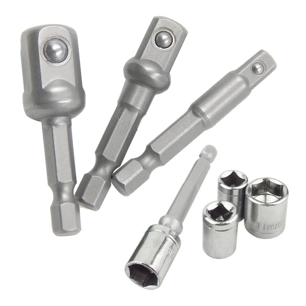 3PC Hexagonal Handle Natural Color Extension Rod 50mm Adapter 1/2 Screwdriver 3/8 Square Head 1/4 Sleeve Electric Tool Accessori