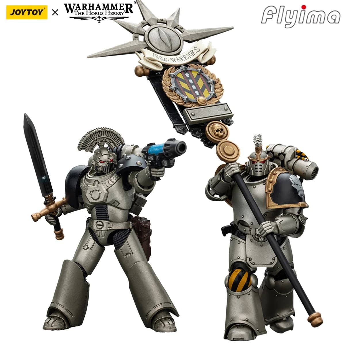 JOYTOY Warhammer 30K 1/18 Action Figure Iron Warriors Command Squad Chosen con Modello Standard Legion