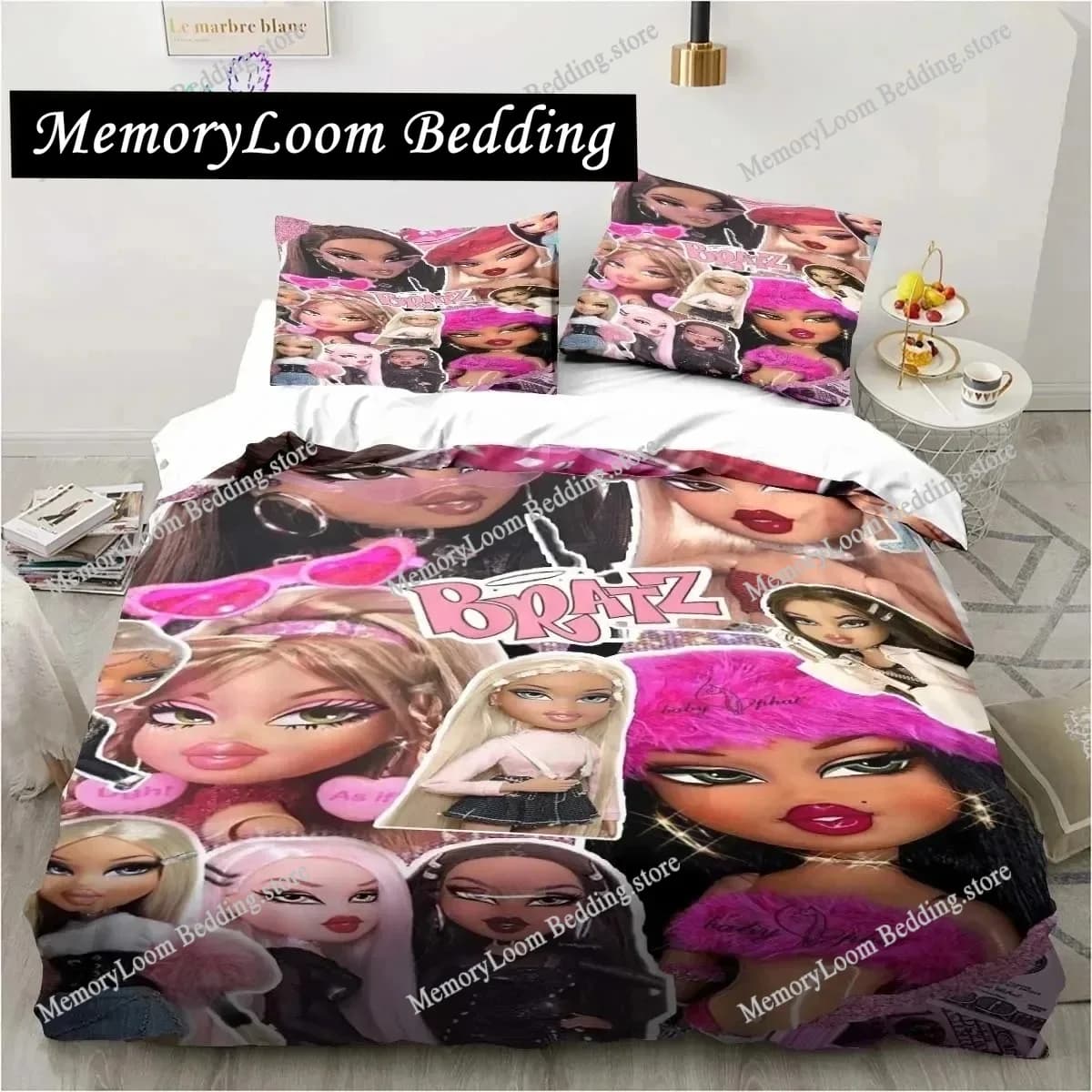 Cartoon Bratz Doll Set di biancheria da letto con stampa 3D Set letto singolo matrimoniale Queen King Size Set di biancheria da letto per camera da letto per ragazze per bambini adulti