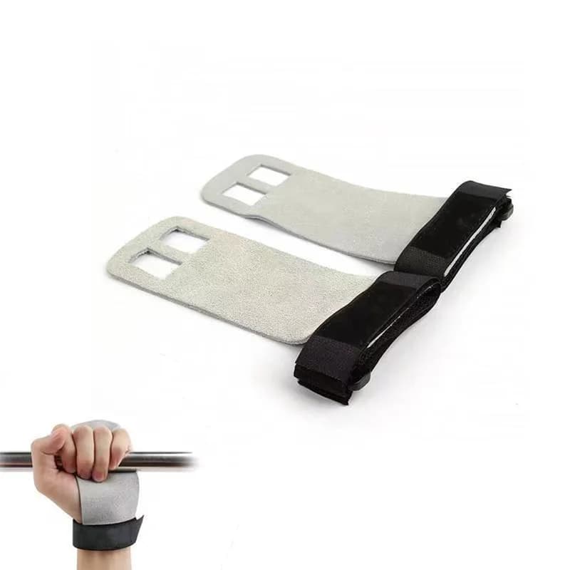 2 holes leather gymnastics grip home gym workout weight lifting gloves palm protection for Cross Training Kettlebells Pull-up