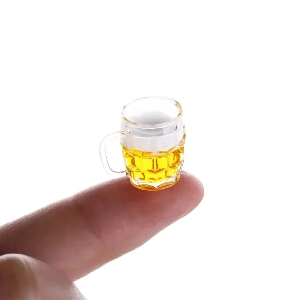 1/12 Scale Dollhouse Accessories Mini Beer Cup Mug Cute Miniature Ornament for Scene Layout Model
