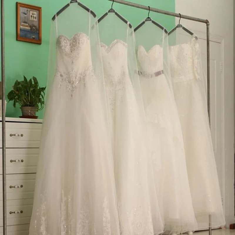 1 pz Lungo 160/180/200 cm Trasparente Morbido Tulle Copertura Antipolvere Per La Casa Vestiti Abito Da Sposa Indumento Abito Da Sposa Protezione Maglia filato