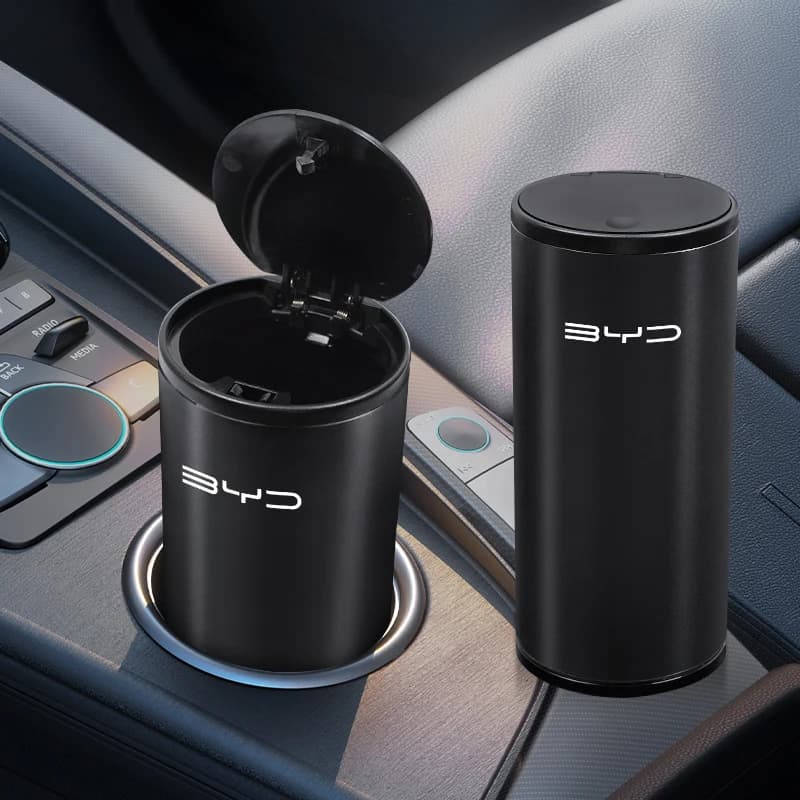 Bidone della spazzatura per auto Bidone della spazzatura in lega Organizzatore per auto Accessori di stoccaggio per BYD E3 E9 Tang S6 F0 E5 Song F3R Qing Yuan Atto 3 E2 E1 S8